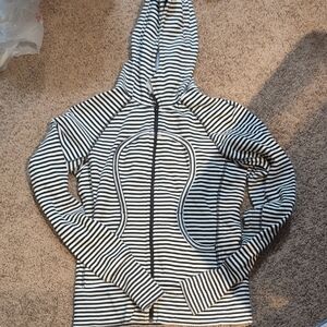 Lululemon Striped Black and White Scuba Hoodie